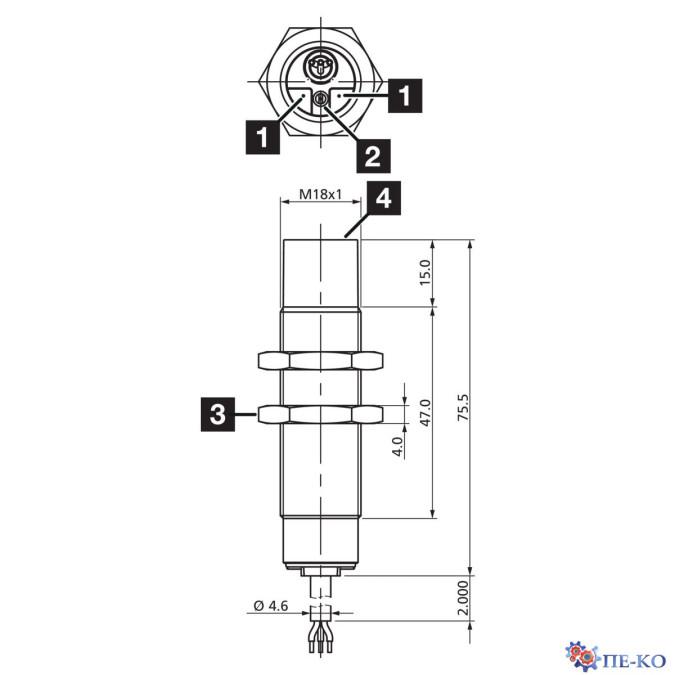 Ємнісний датчик di-soric KDC 18 KN 15 PS-3