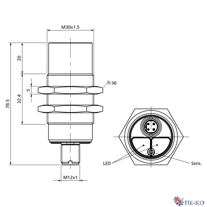 Ємнісний датчик di-soric KDC 30 K 25 PSK-BSL