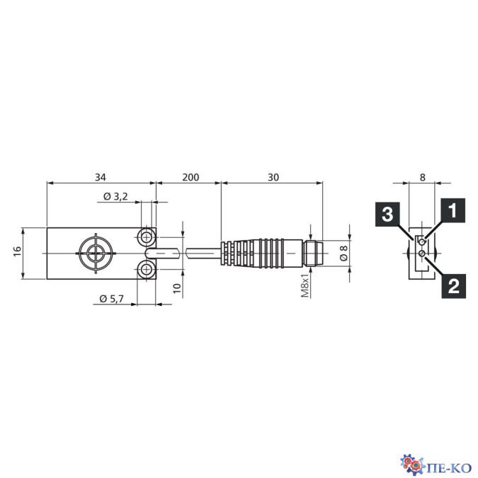 Ємнісний датчик di-soric KDCR 16 K 08 PSK-K-TSL