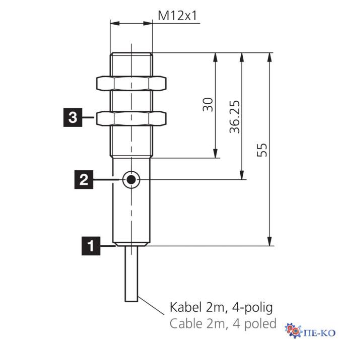 Ємнісний датчик di-soric KDCT 12 V 04 G3-4