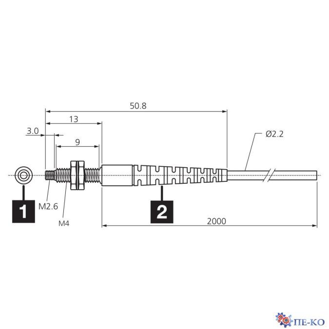 Оптоволоконний кабель di-soric KLE-M4-T2-0.5