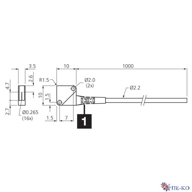 Оптоволоконний кабель di-soric KLEM-Q10-T1-4