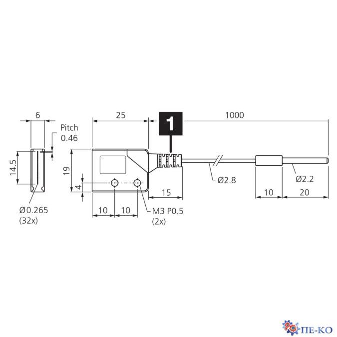 Оптоволоконний кабель di-soric KLEM-Q25K-T1-14