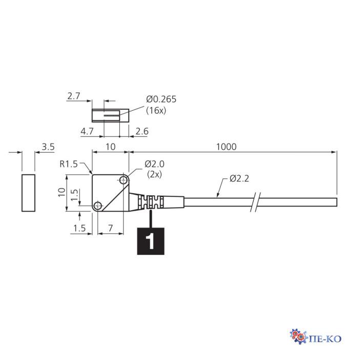 Оптоволоконний кабель di-soric KLEMR-Q10-T1-4