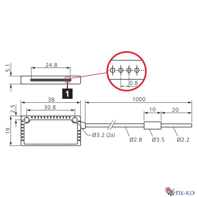 Оптоволоконний кабель di-soric KLEMR-Q38K-1-24