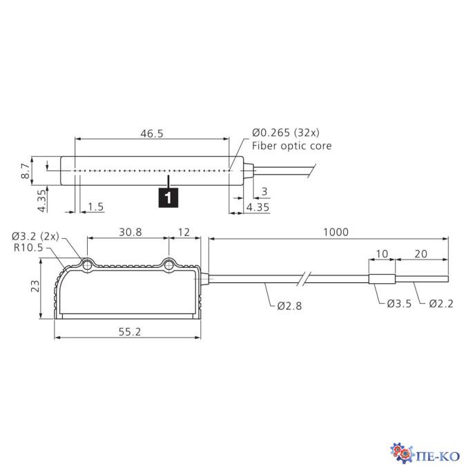 Оптоволоконний кабель di-soric KLEMR-Q55K-1-46