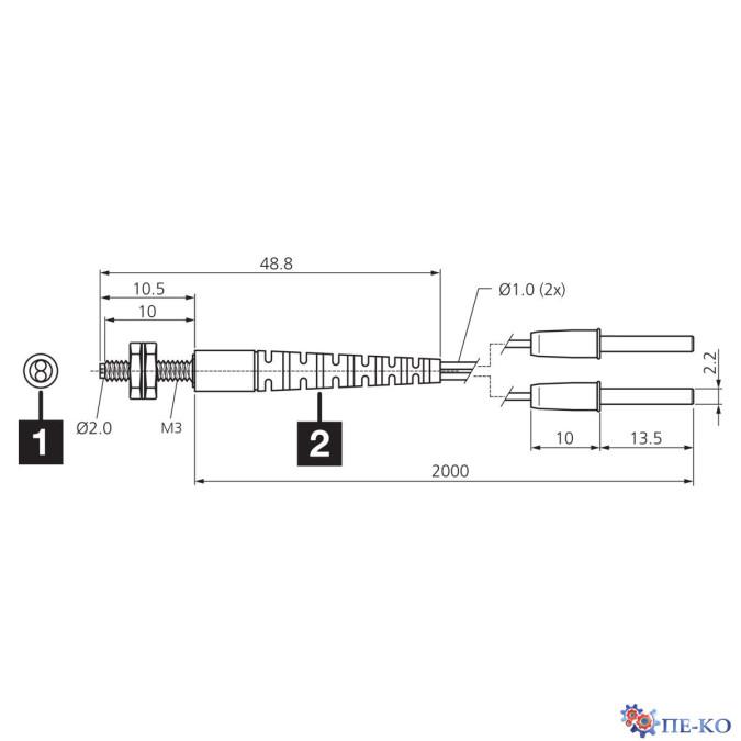 Оптоволоконний кабель di-soric KLT-M3-T2-0.5