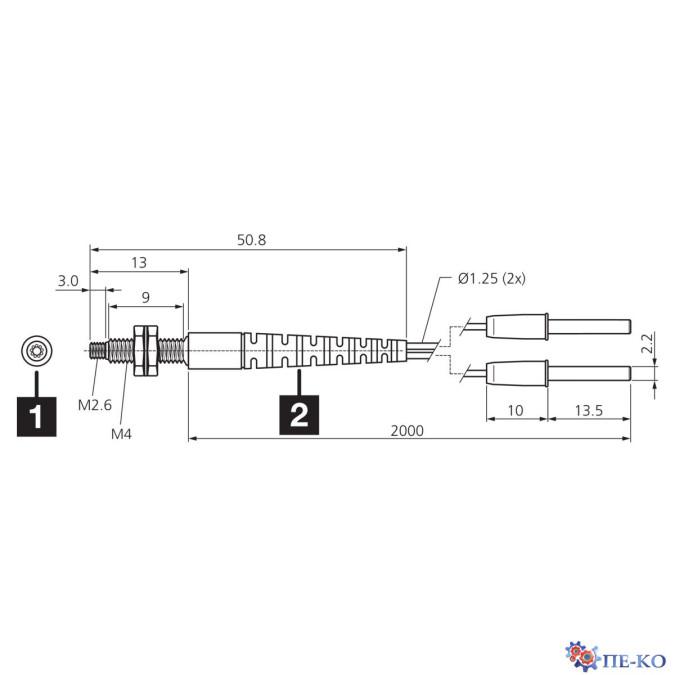 Оптоволоконний кабель di-soric KLT-M4-T2-0.5K