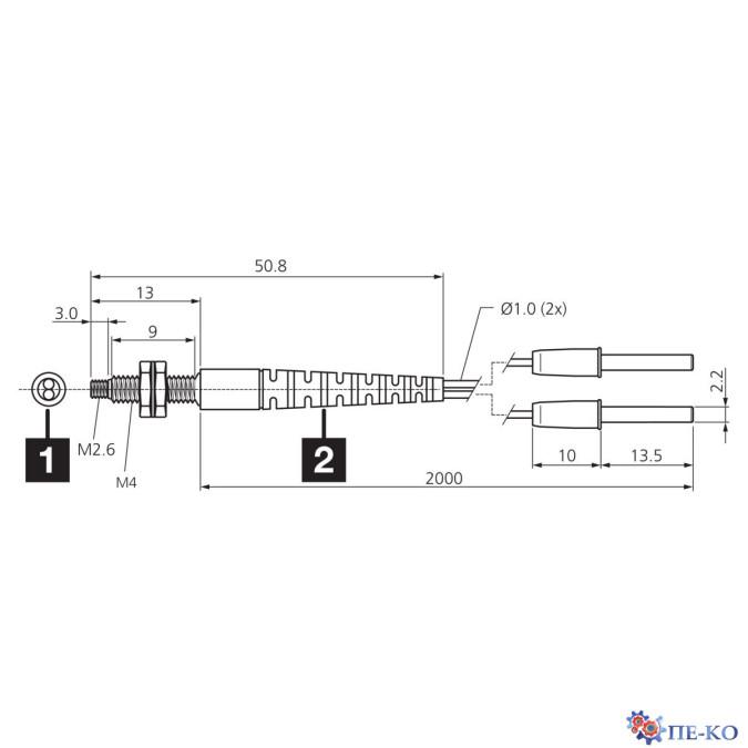 Оптоволоконний кабель di-soric KLT-M4-T2-0.5
