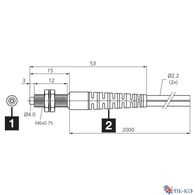 Оптоволоконний кабель di-soric KLT-M6-T2-1K