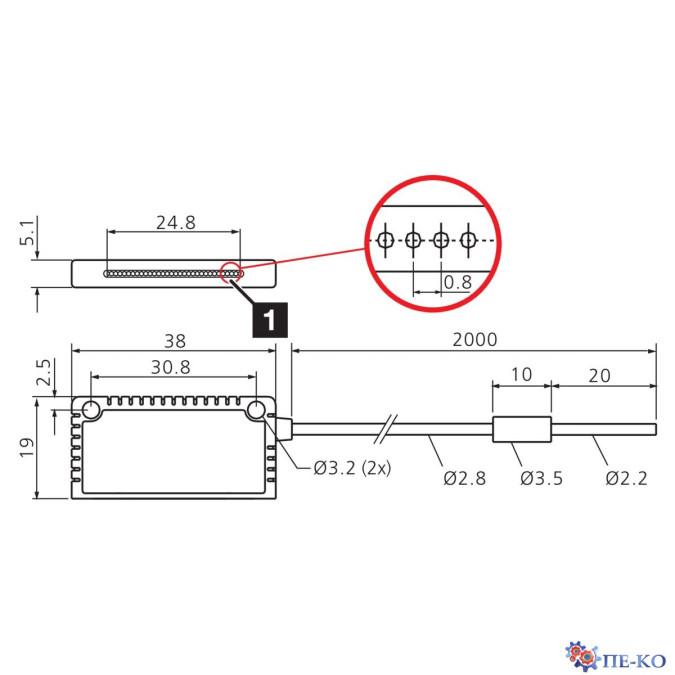 Оптоволоконний кабель di-soric KLTMR-Q38K-1-24