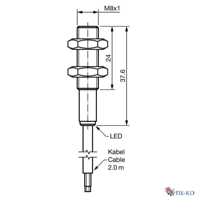 Ємнісний датчик di-soric KNS M08KM 2B G3-2R