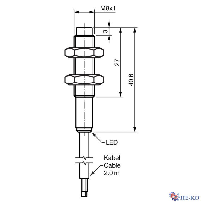 Ємнісний датчик di-soric KNS M08KM 3N G3-2R