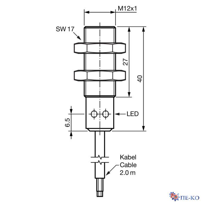 Ємнісний датчик di-soric KNS M12KM 4B G3-2R
