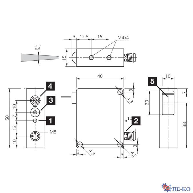 Оптичний датчик di-soric LLH 51 M 200 G3-T3