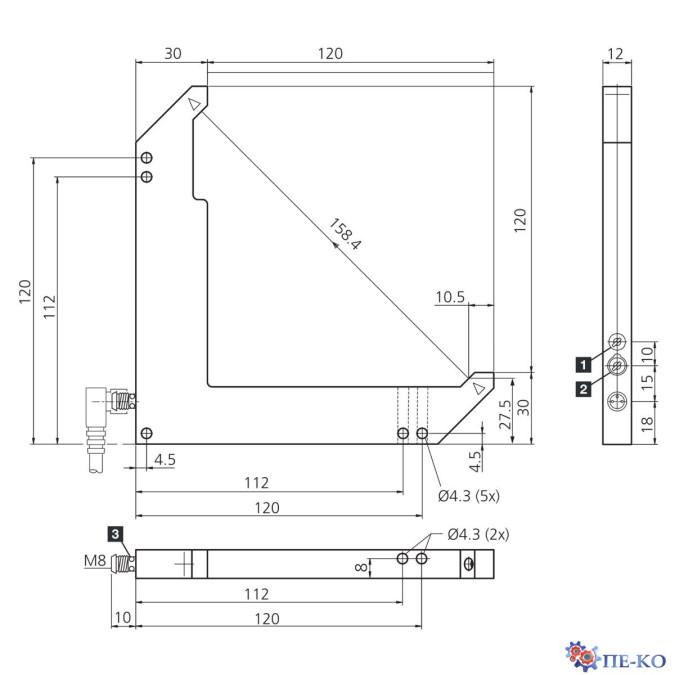Щілинний датчик di-soric OGLL 121 G3-T3