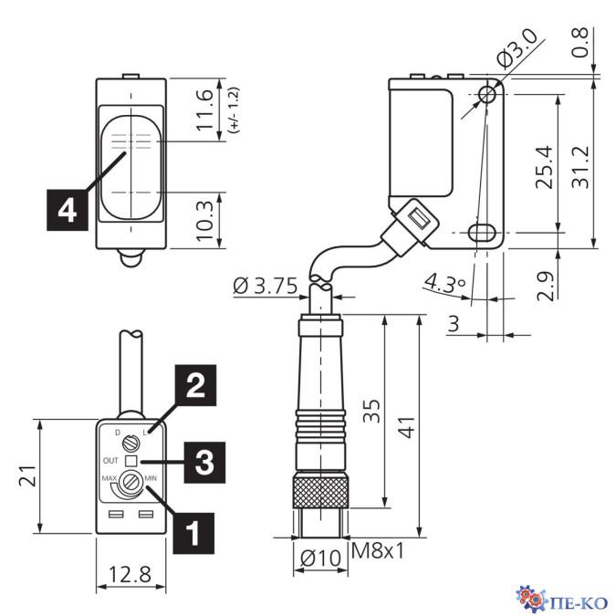 Оптичний датчик di-soric OH 30 K 400 N3-K-T3