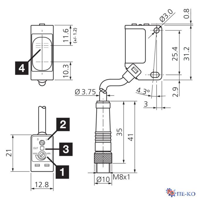 Оптичний датчик di-soric OH 31 K 200 N3-K-T3