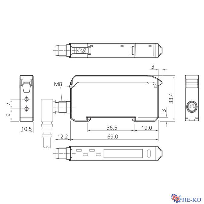 Оптоволоконний датчик di-soric OLK 71 N3-T4