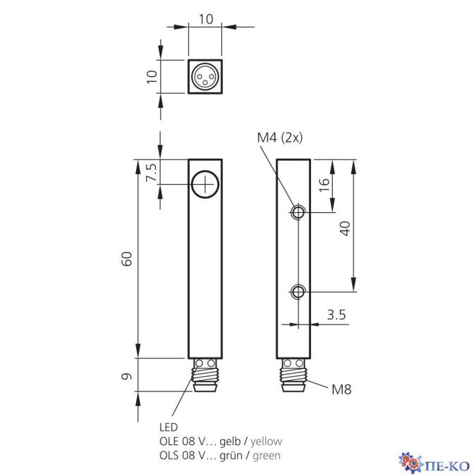 Оптичний датчик di-soric OLE Q10 M 2000 P1K-TSSL