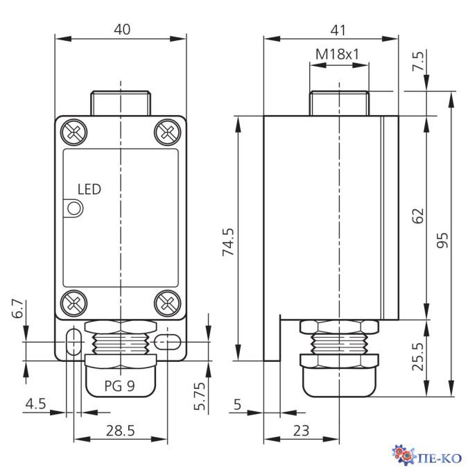 Оптоволоконний датчик di-soric OLV 40 P4K