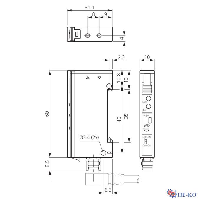 Оптоволоконний датчик di-soric OLVK 61 P3K-TSSL/3