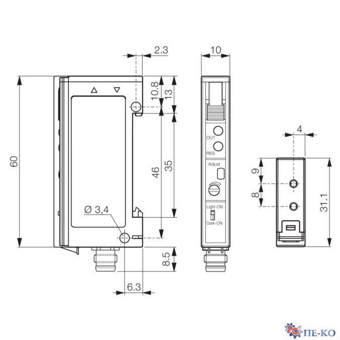 Оптоволоконний датчик di-soric OLVK 61 P3FK-TSSL/5000 Hz