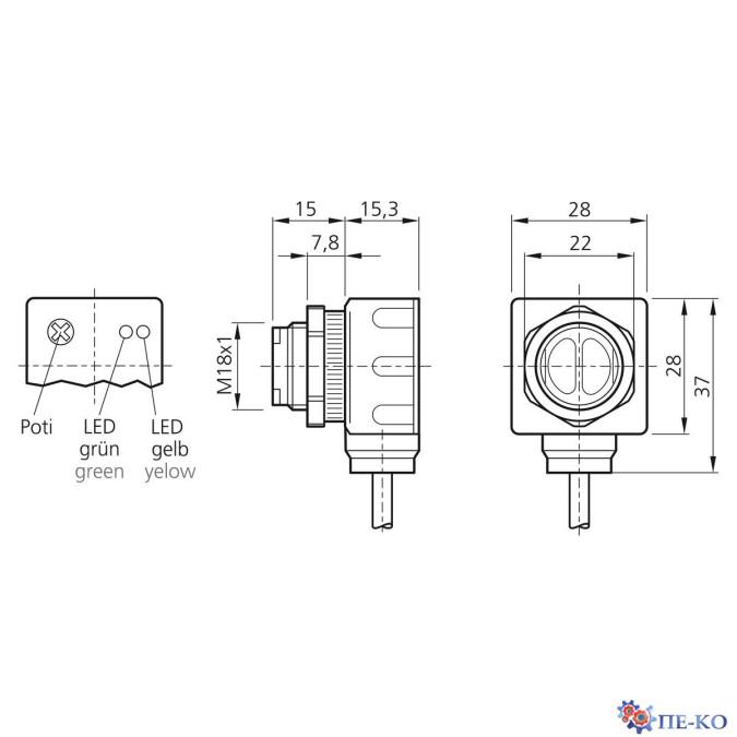 Оптичний датчик di-soric OR 6-18 KR 2000 P3LK