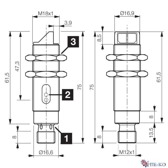 Оптичний датчик di-soric ORV W 18 M 2000 P2K-IBSL