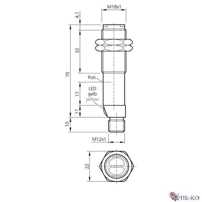 Оптичний датчик di-soric OT 18 K 30 P3-B4