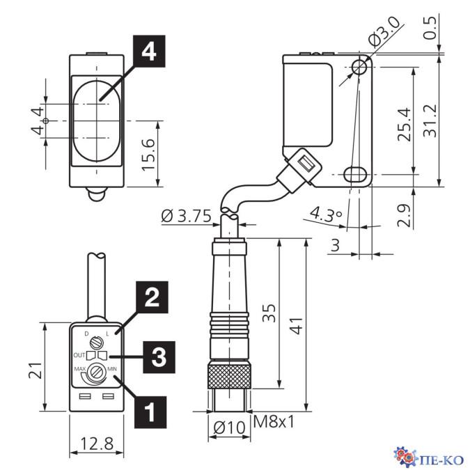 Оптичний датчик di-soric OT 31 K 1000 P3-K-T3