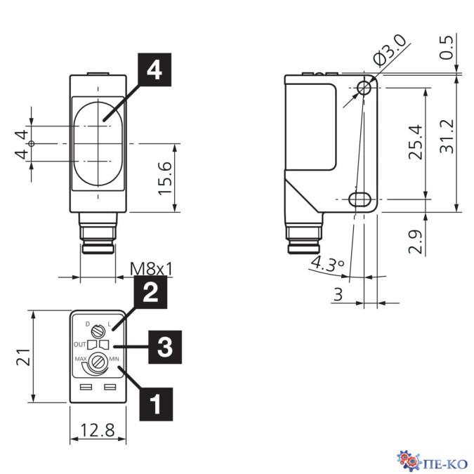 Оптичний датчик di-soric OT 31 K 400 N3-T4