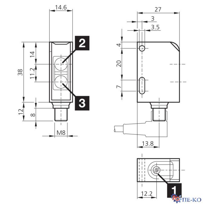 Оптичний датчик di-soric OT 40 K 800 P1-T3