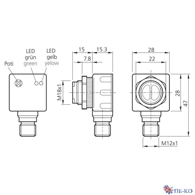 Оптичний датчик di-soric OT 6-18 KR 400 N3K-BSL