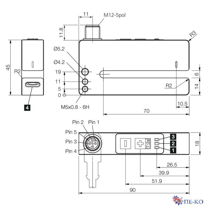 Щілинний датчик di-soric UGUTI 6/70 G6-RB5