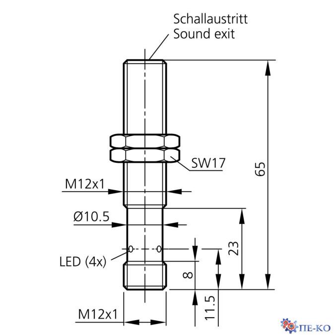 Ультразвуковий датчик di-soric US 12 M 200 IU-B4