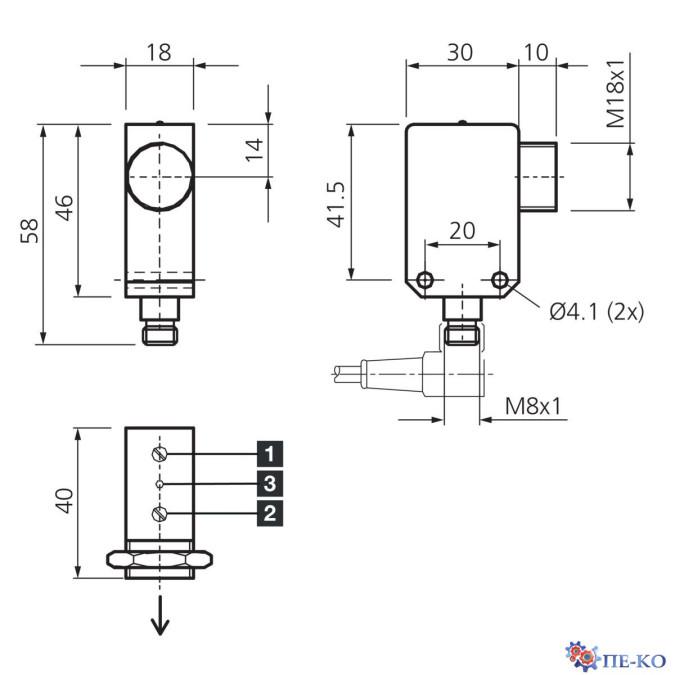 Ультразвуковий датчик di-soric US 46 K 150 NSK-TSSL