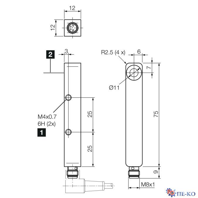 Ультразвуковий датчик di-soric US Q12 M 200 IU-T4