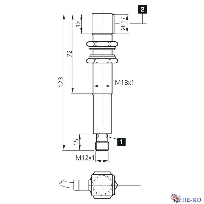 Ультразвуковий датчик di-soric UST 18 MR 1500 N3-B4