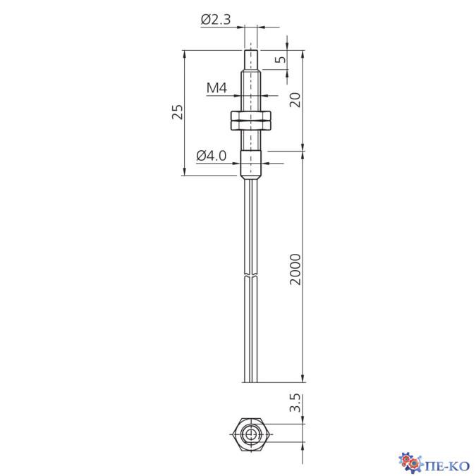 Оптоволоконний кабель di-soric WRBT 2000 K-M4-1.0