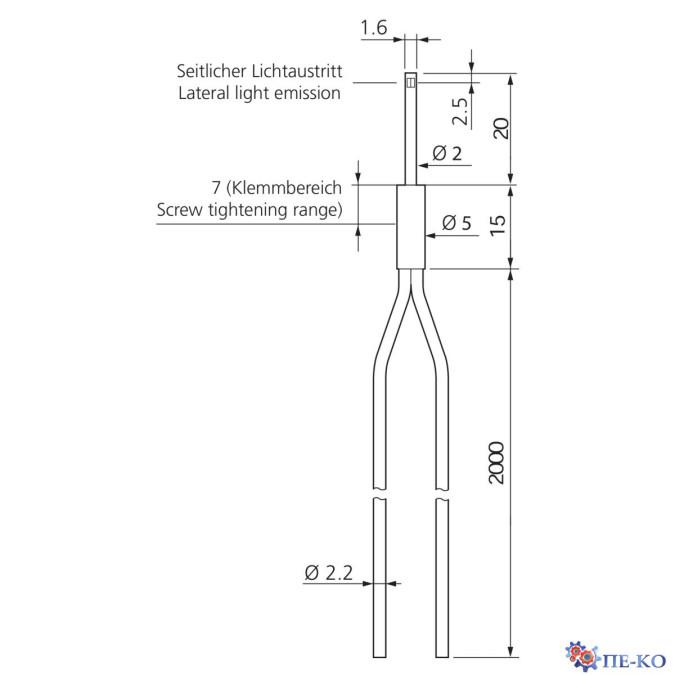 Оптоволоконний кабель di-soric WRBT 2000 KR-5.0-2.0