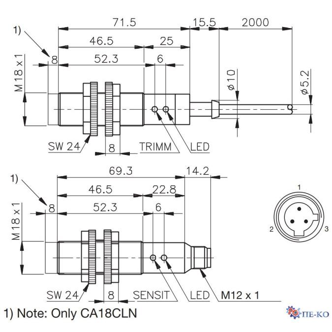 Ємнісний датчик Carlo Gavazzi CA18CLF08TC