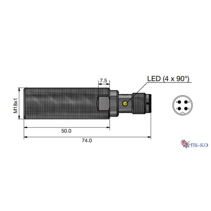 Індуктивний датчик Carlo Gavazzi ICB18L50F05POM1