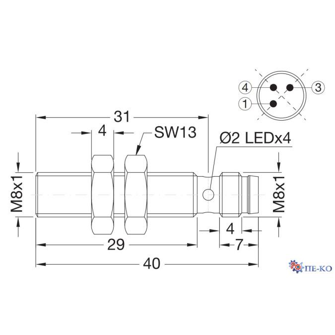 Індуктивний датчик Carlo Gavazzi ICS08S30F02PCM5