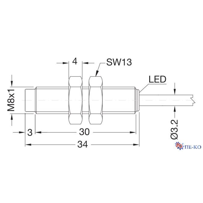 Індуктивний датчик Carlo Gavazzi ICS08S30N02PO