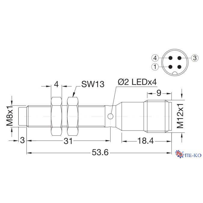 Індуктивний датчик Carlo Gavazzi ICS08S30N25POM1