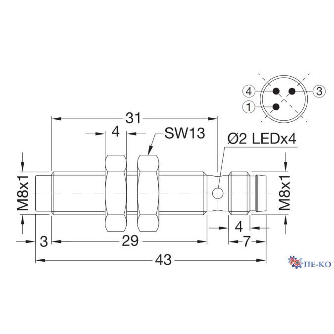 Індуктивний датчик Carlo Gavazzi ICS08S30N04NCM5