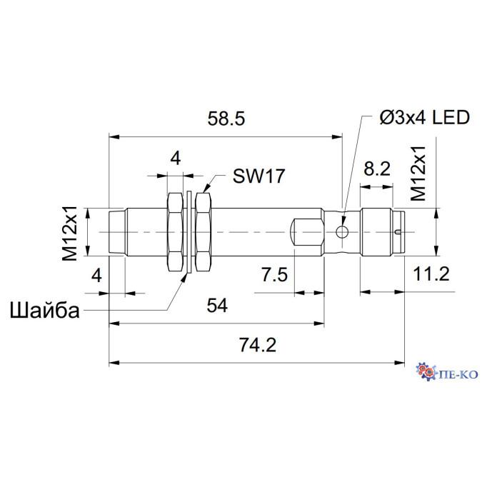 Індуктивний датчик Carlo Gavazzi ICS12L50N08PCM1E1