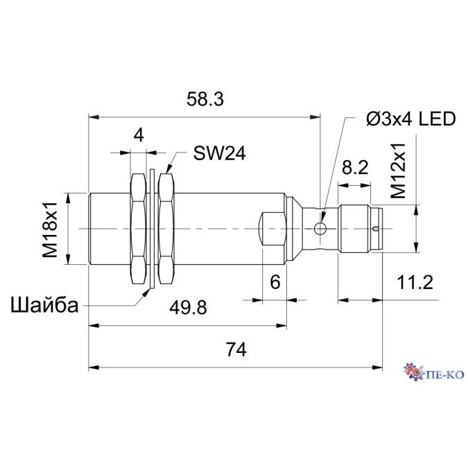 Індуктивний датчик Carlo Gavazzi ICS18L50F08PCM1E1