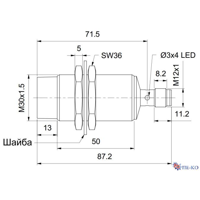 Індуктивний датчик Carlo Gavazzi ICS30L50N22NCM1E1